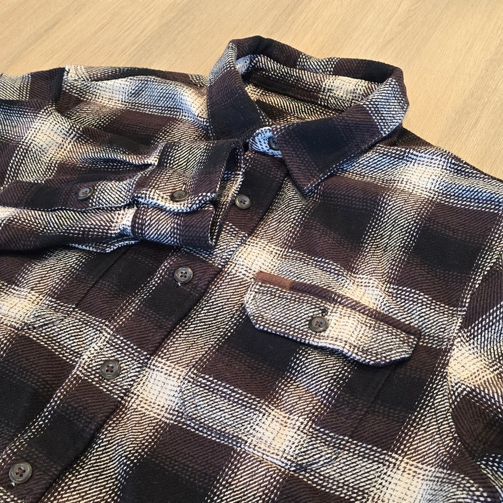Orvis‎ Mens Brown Plaid Flannel Button Down Shirt Classic Collection Size Medium